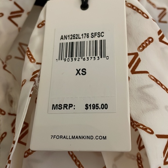 7 for all mankind balloon sleeve tie neck blouse. Size XS - Picture 5 of 7